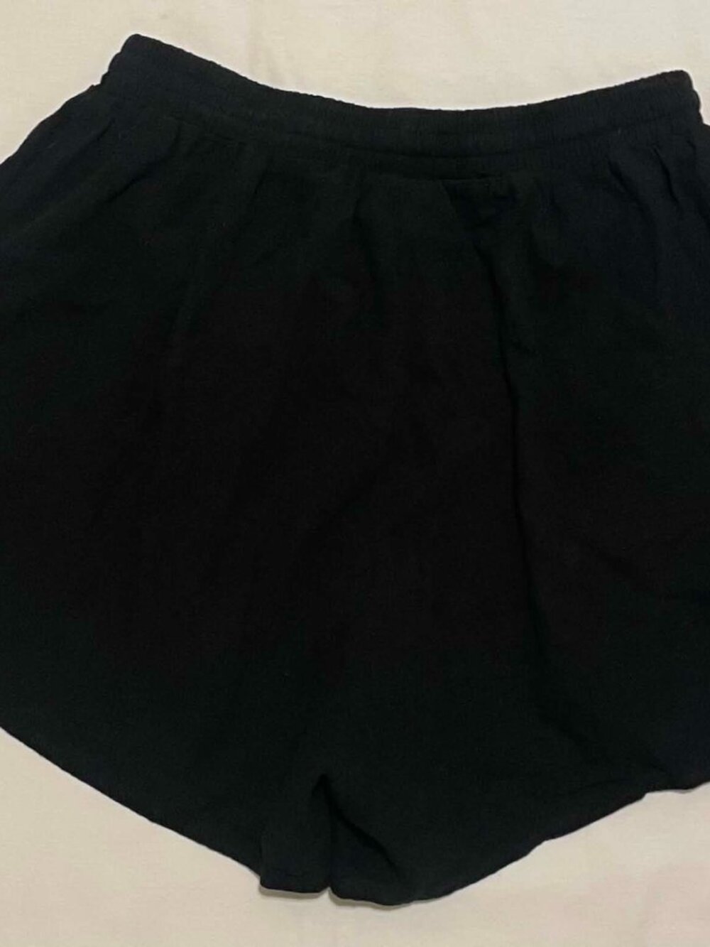 Women’s Black Shorts with Pockets & Drawstring, Size M